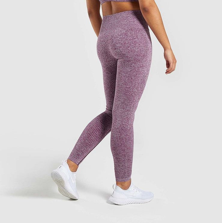 Women Blue Seamless Leggings Tummy Control Yoga Leggings High Waist Booty Leggings Sport Fitness Gym Leggings Athletic Tights