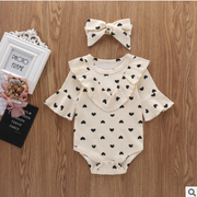 Newborn Baby Romper Polka Dot Ruffles Playsuit