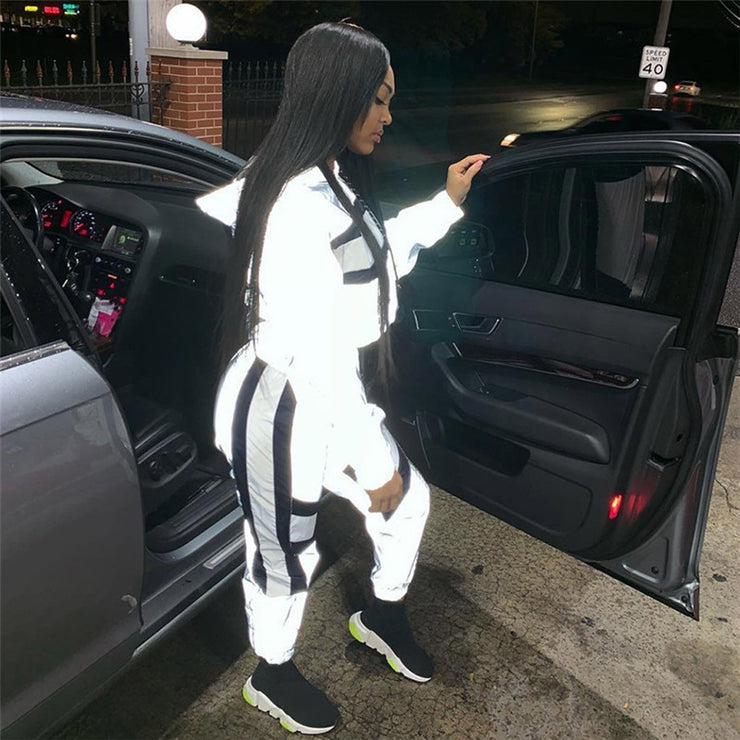 Tracksuit Women Reflective Two-Piece Set