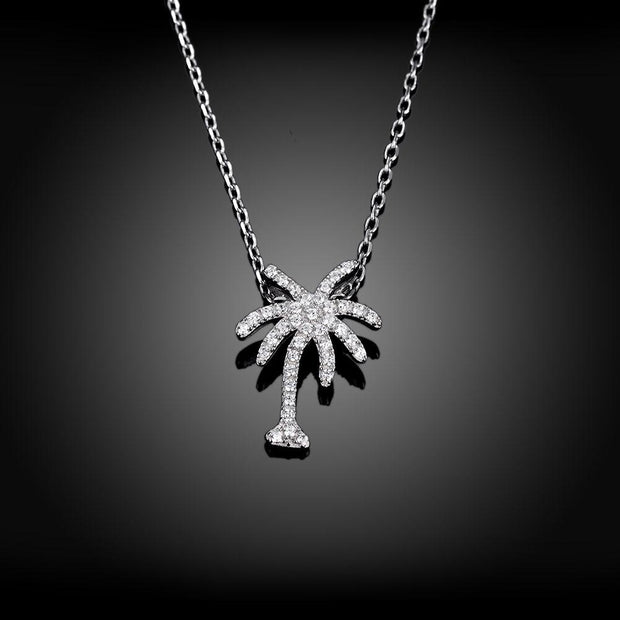 Palm Tree Sterling Silver Necklace