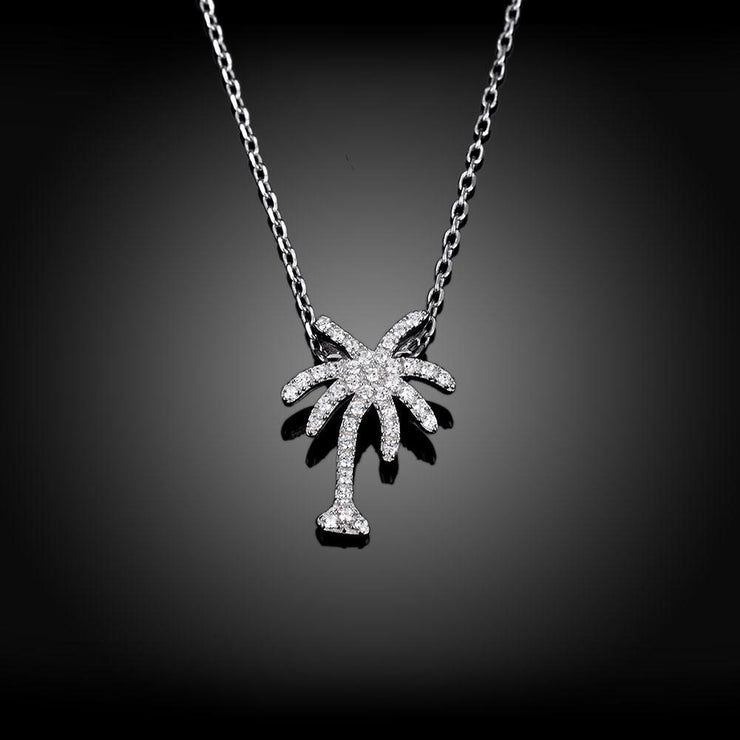 Palm Tree Sterling Silver Necklace