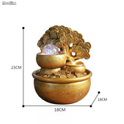 Gold Money Water Fountain Ornaments Feng Shui