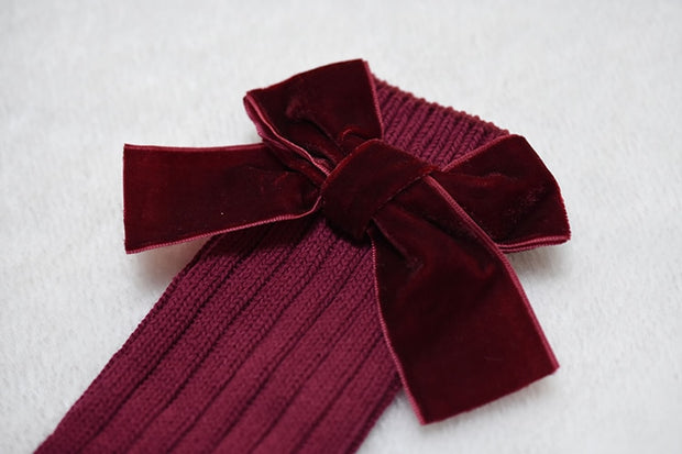 Girl’s Velvet Bow Socks