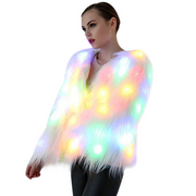 Faux Fur Coat  With LED