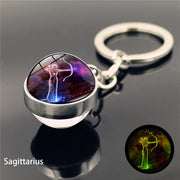 12 Constellation Luminous Keychain Glass Ball