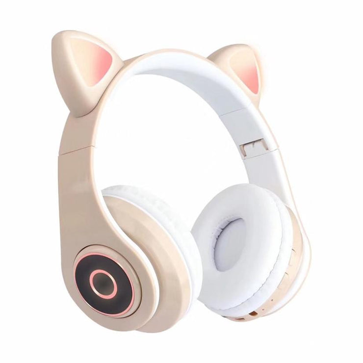 New Arrival LED Cat Ear Noise Cancelling Headphones Bluetooth 5.0 Young People Kids Headset Support TF Card 3.5mm Plug with Mic