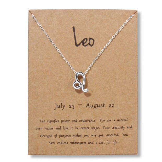 Gold Zodiac Pendant Necklace For Women