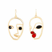 2019 Korean Fashion Jewelry Gold Color Alloy Face Dangle Earrings