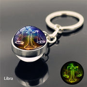 12 Constellation Luminous Keychain Glass Ball