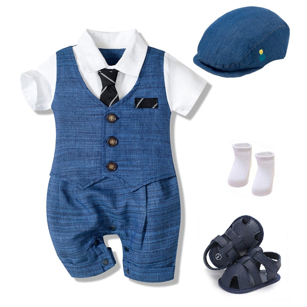 Summer Baby Romper Suit Newborn Boys Formal Clothing