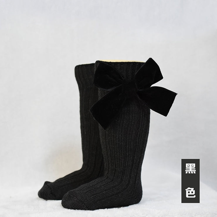 Girl’s Velvet Bow Socks