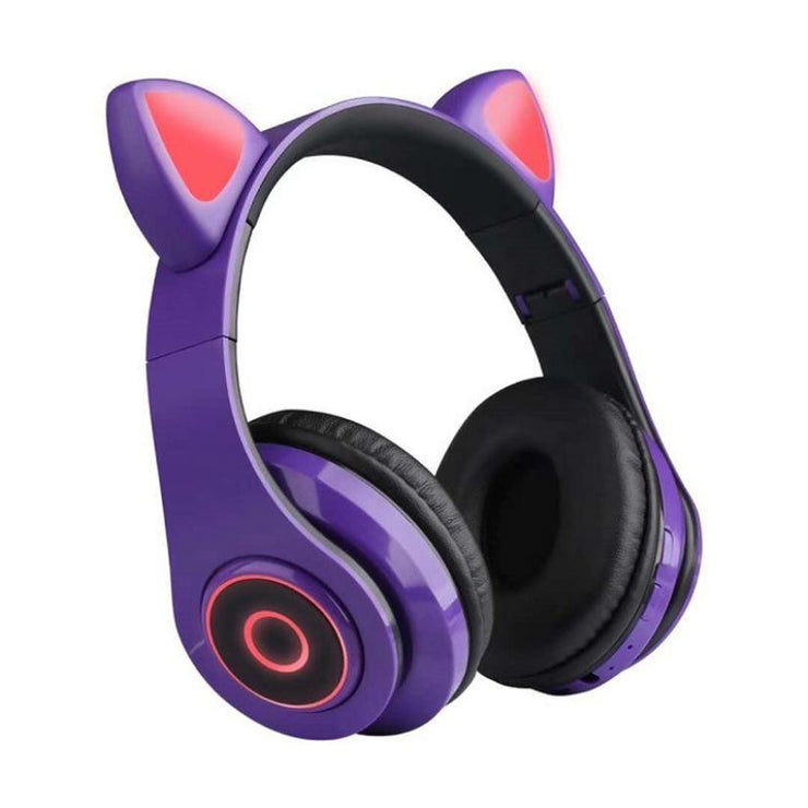 New Arrival LED Cat Ear Noise Cancelling Headphones Bluetooth 5.0 Young People Kids Headset Support TF Card 3.5mm Plug with Mic