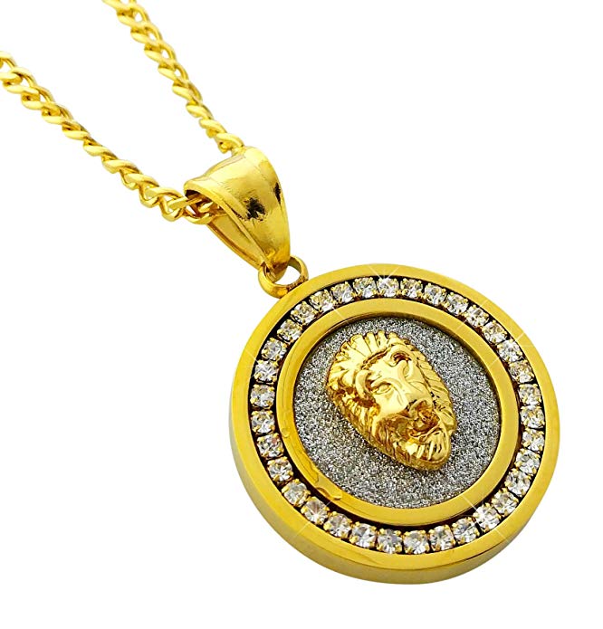 Pae Lion Necklace embellished With Crystals In 18k Gold Filled