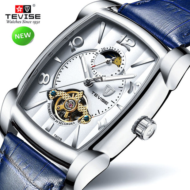 TEVISE Business Square Design Unique Mechanical Watch