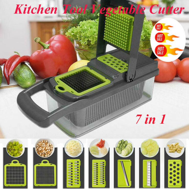 NEW 7 in 1  Multifunction Vegetable Cutter Food Slicer Dicer Nicer Vegetable Fruit Peeler Chopper Cutter Carrot Cheese Grater