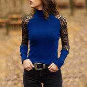 Lace Turtleneck Pullover