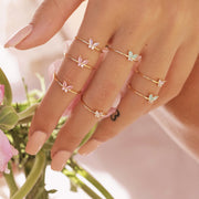 Elegant Crystal Heart Adjustable Rings