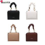 Fashion Exquisite Shopping Bag Women Leather Messenger Bags Simple Handle Pleated Solid Color Shoulder Handbags