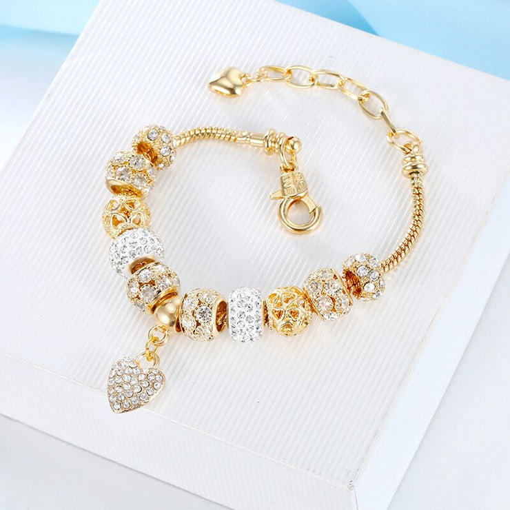 Gold Heart Charm Bracelets For Women