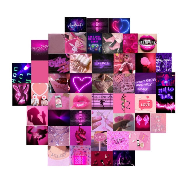 50pcs/set Wall Collage Aesthetic Photo Postcard Art Pictures Collage