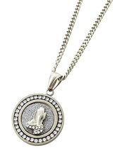 Pae Praying Hands Necklace embellished With Crystals In 18k White Gold Filled