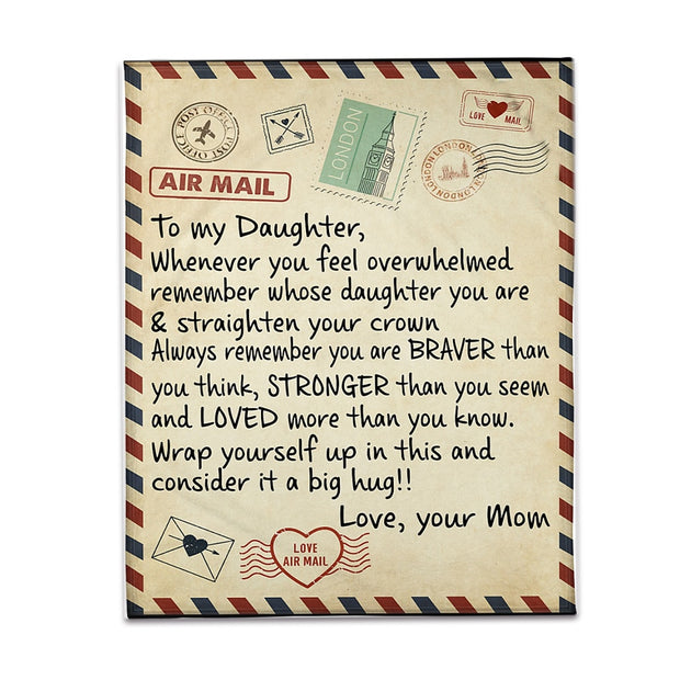 Letters To My Daughter Express Love Blanket 3D Print