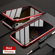 Magnetic Tempered Glass Privacy Metal Phone Case