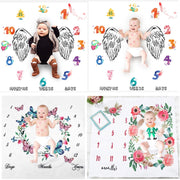 Newborn Baby Milestone Blankets Photography Blanket Bathing Towels Flower Print Soft Blanket DIY Infant Photography Props