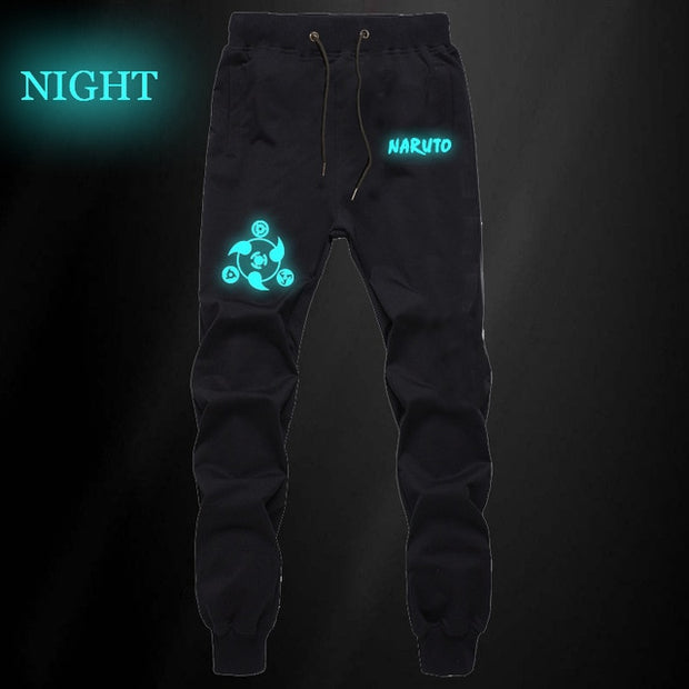 Anime Naruto Uchiha Sharingan Pants Autumn Winter Men Joggers Fitness Long Trousers Naruto Sasuke Luminous Sweatpants Plus Size