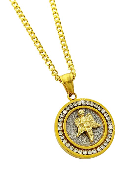 Pae Angel Necklace embellished With Crystals In 18k Gold Filled