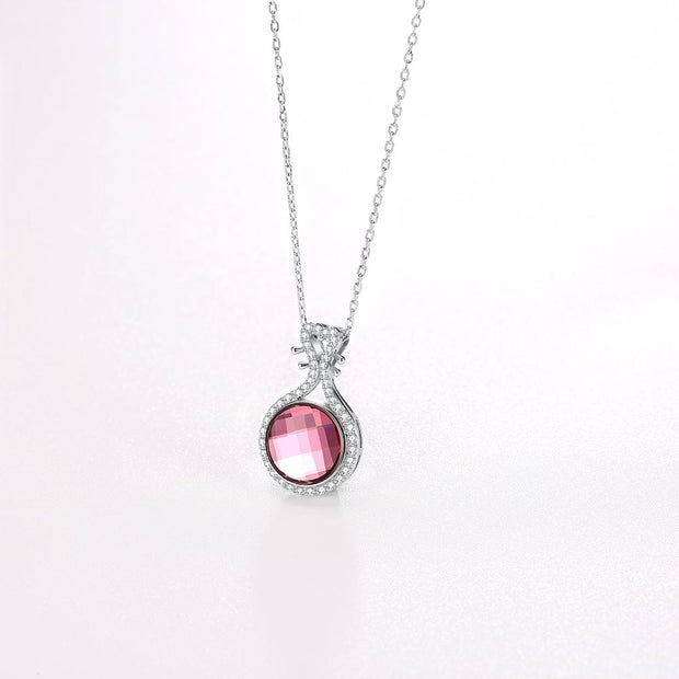 Pink Topaz Sterling Silver Necklace