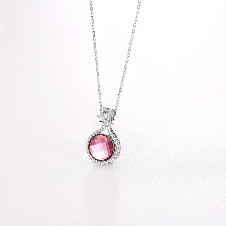 Pink Topaz Sterling Silver Necklace