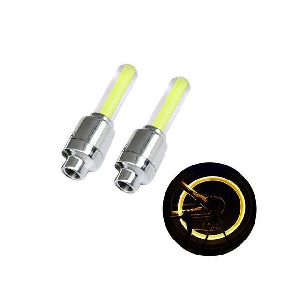 1/2Pcs Neon Lights Tire Wheel Valve Cap Light LED