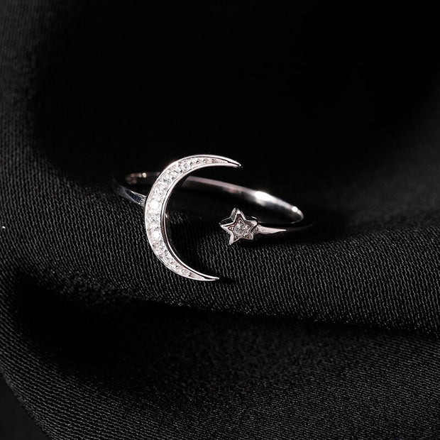 Star Moon Shape Open ring