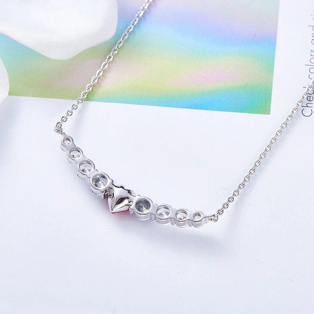 Austrian Crystal 8.00 CT Ruby Heart  Necklace