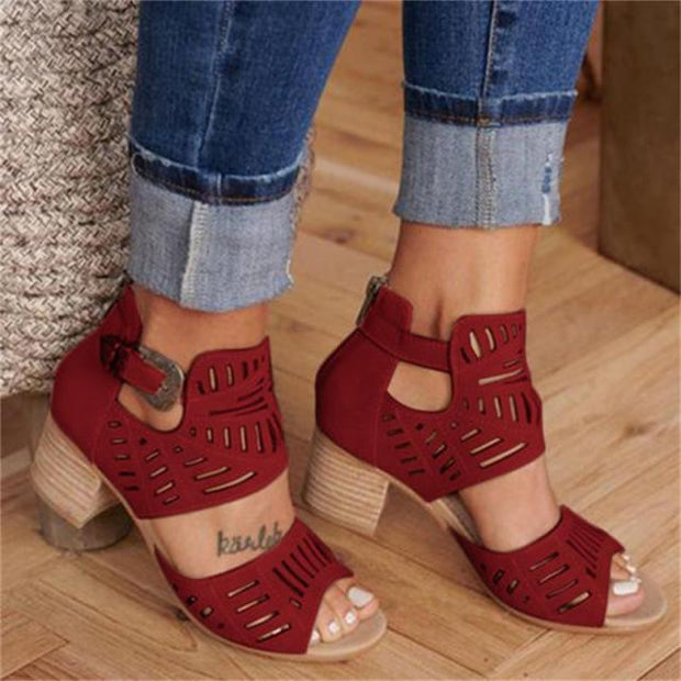 Vintage Hollow Out Sandals