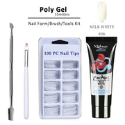 Poly Gel LED Clear UV Gel Varnish Nail Polish Art Kit