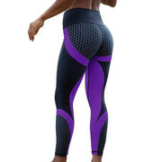 Women Fitness Running Yoga Pants Honeycomb Printed