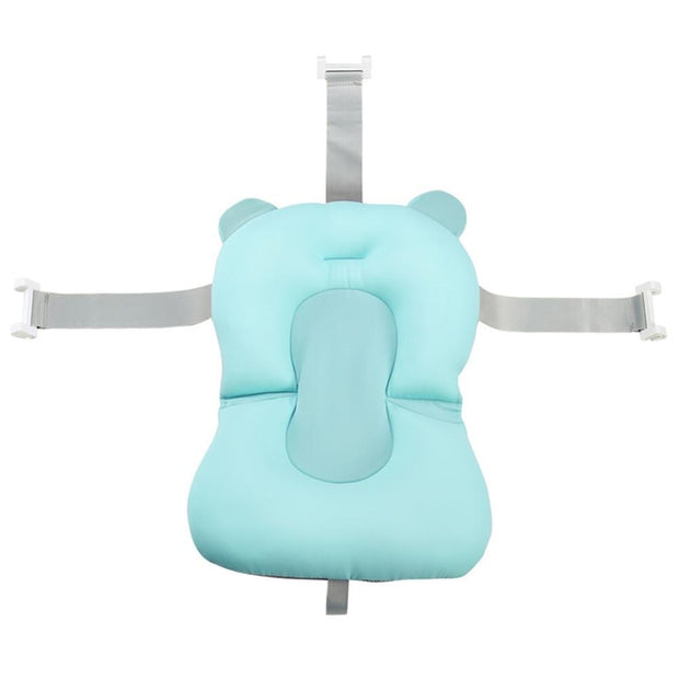 Foldable newborn bathtub, infant seat, with cushion, chair and shelf, bath mat