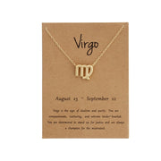 Gold Zodiac Pendant Necklace For Women