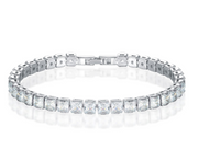 0.25ct Clear Square Tennis Bracelet for Men Women