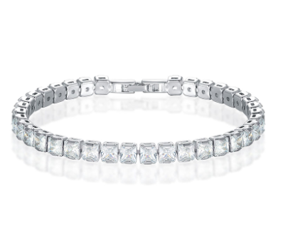 0.25ct Clear Square Tennis Bracelet for Men Women