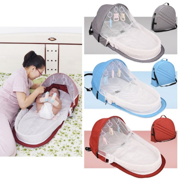 F-B New Baby Bed Travel Sun Protection Mosquito Net With Portable Bassinet Baby Foldable Breathable Infant Sleeping Basket