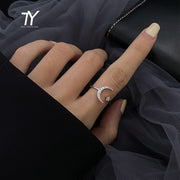 Star Moon Shape Open ring