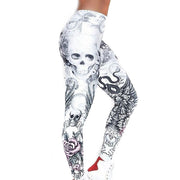 Skull Head 3D Printed Camouflage Leggings