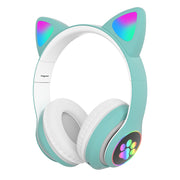 New Arrival LED Cat Ear Noise Cancelling Headphones Bluetooth 5.0 Young People Kids Headset Support TF Card 3.5mm Plug with Mic