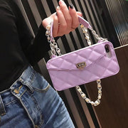 Wallet Handbag Crossbody phone case For iPhone 11 pro Xs max XR X 6s 8 7 Plus 12 Card Slot Purse Silicone cover with strap Chain