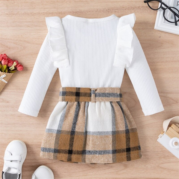 Knitted Ribbed Baby Girl Set