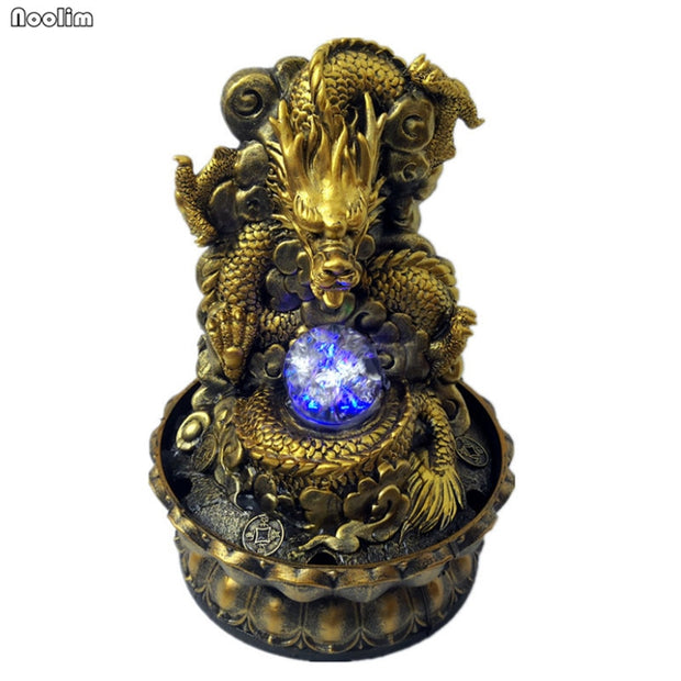 Resin Lucky Dragon Feng Shui Waterscape