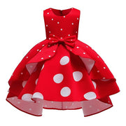 Elegant girl princess dress Dots Bow